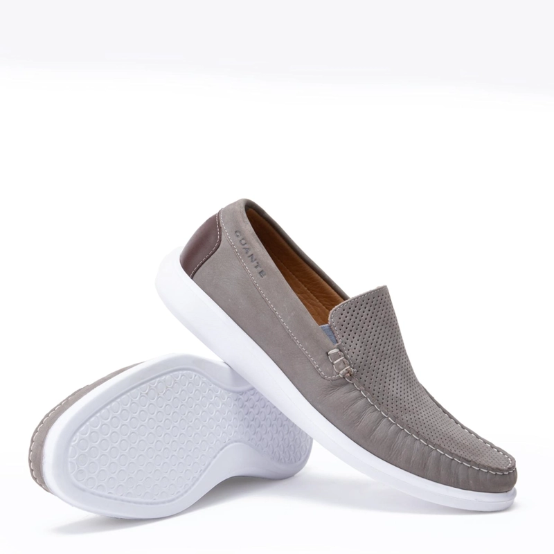 MOCASIN DE CUERO HOMBRE GUANTE GRIS CANNES - 4