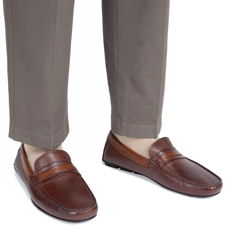 MOCASIN DE CUERO HOMBRE GUANTE CHOCOLATE ANCONA 0035840 - 2