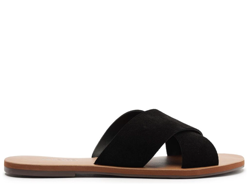 SANDALIA DE CUERO MUJER ANACAPRI NEGRO ALBA - 1
