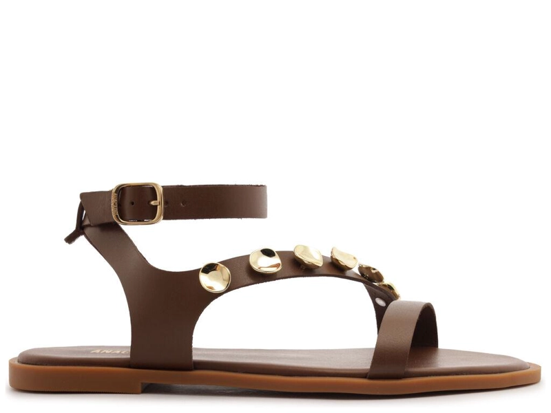 SANDALIA DE CUERO MUJER ANACAPRI CHOCOLATE NEW H - 1