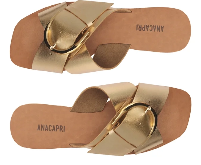SANDALIA DE CUERO MUJER ANACAPRI DORADO LUPE - 5