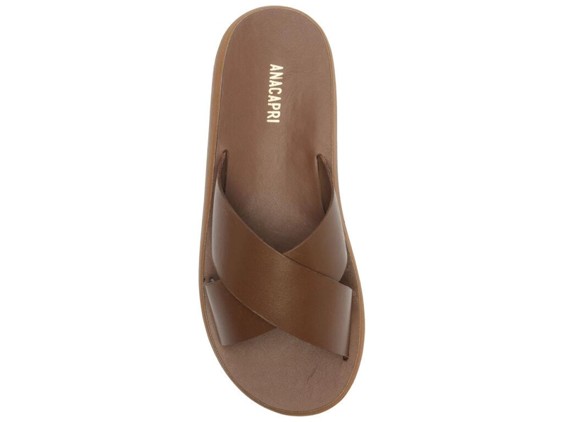 SANDALIA DE CUERO MUJER ANACAPRI CHOCOLATE BIANCA - 5