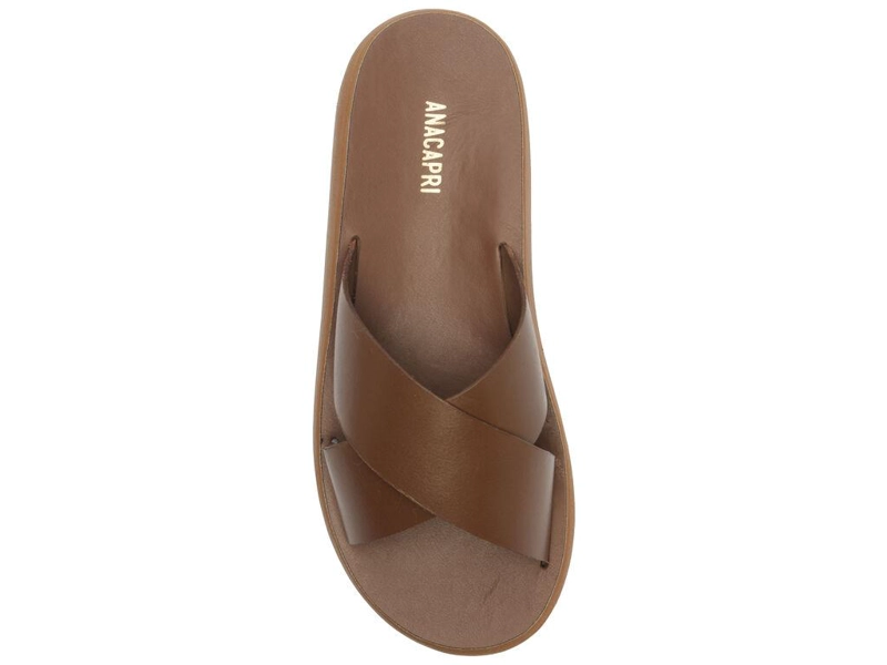 SANDALIA DE CUERO MUJER ANACAPRI CHOCOLATE BIANCA - 5