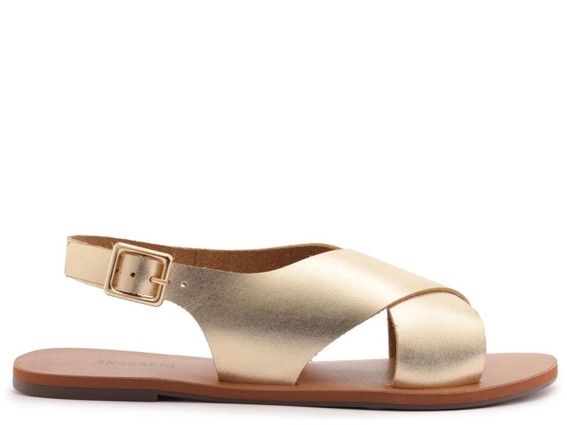 SANDALIA DE CUERO MUJER ANACAPRI DORADO ALBA - 1