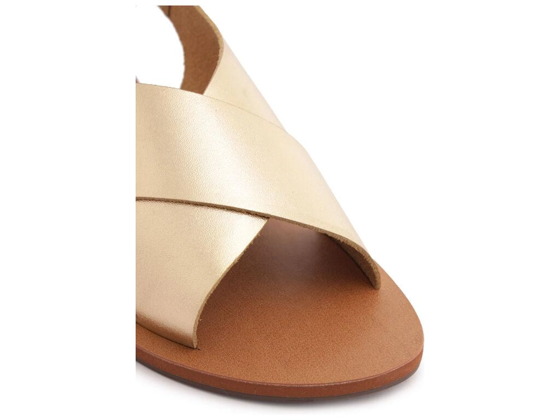 SANDALIA DE CUERO MUJER ANACAPRI DORADO ALBA - 5