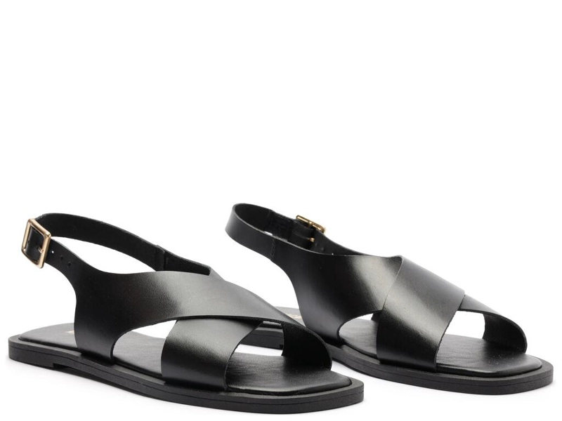 SANDALIA DE CUERO MUJER ANACAPRI NEGRO CARLA C3042400240001 - 2