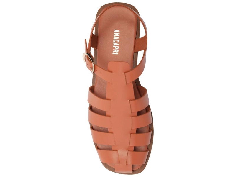SANDALIA DE CUERO MUJER ANACAPRI NARANJO CARLA C3042400220003 - 5