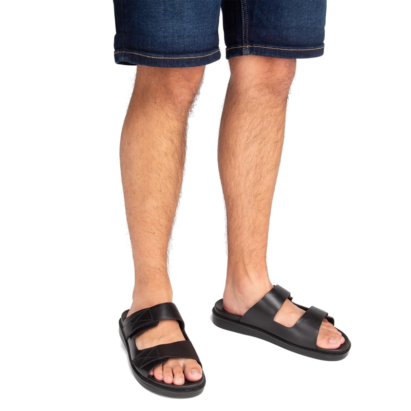 SANDALIA DE CUERO HOMBRE GUANTE NEGRO DEROKO 0035893 - 2