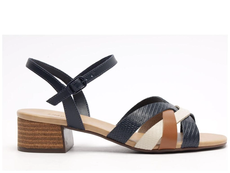 SANDALIA DE CUERO MUJER ANACAPRI AZUL LUNA C3048901210003 - 1