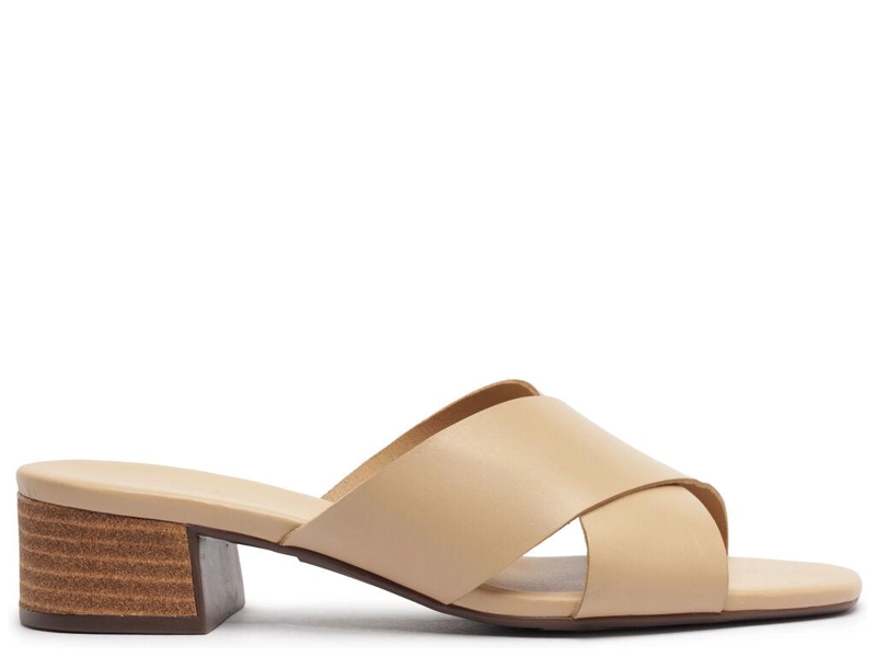 SANDALIA DE CUERO MUJER ANACAPRI BEIGE LUNA - 1