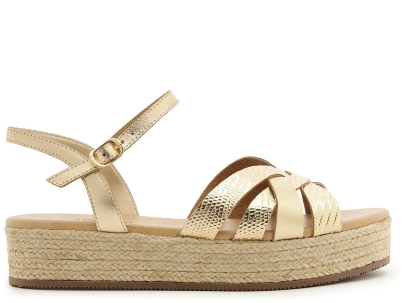 SANDALIA DE CUERO MUJER ANACAPRI DORADO IRIS - 1
