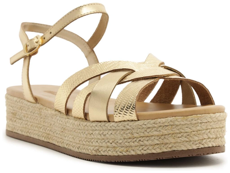 SANDALIA DE CUERO MUJER ANACAPRI DORADO IRIS - 3