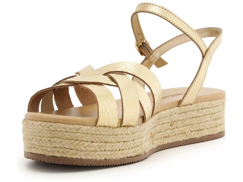 SANDALIA DE CUERO MUJER ANACAPRI DORADO IRIS - 4