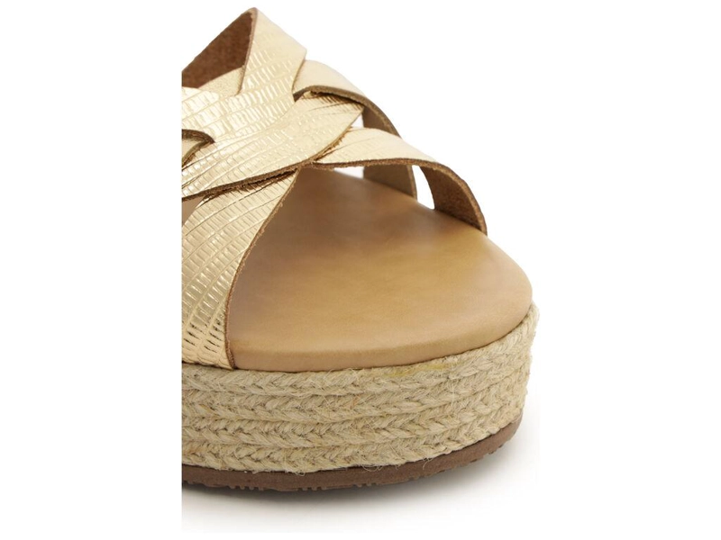 SANDALIA DE CUERO MUJER ANACAPRI DORADO IRIS - 5