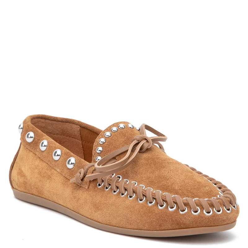 MOCASIN DE CUERO MUJER GACEL CAMEL POKA - 3