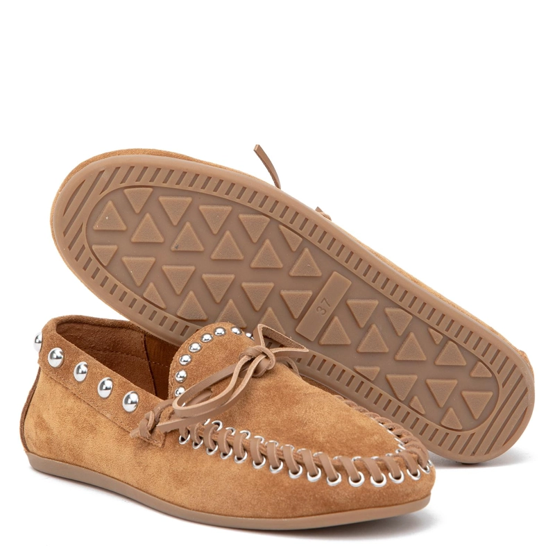 MOCASIN DE CUERO MUJER GACEL CAMEL POKA 0660970 - 4