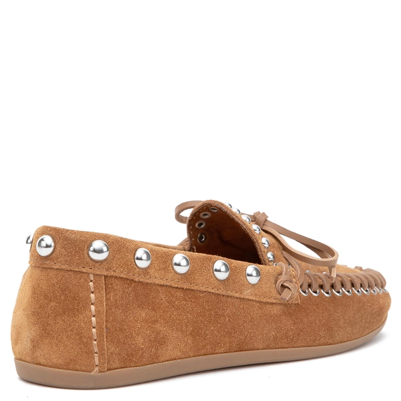 MOCASIN DE CUERO MUJER GACEL CAMEL POKA - 5