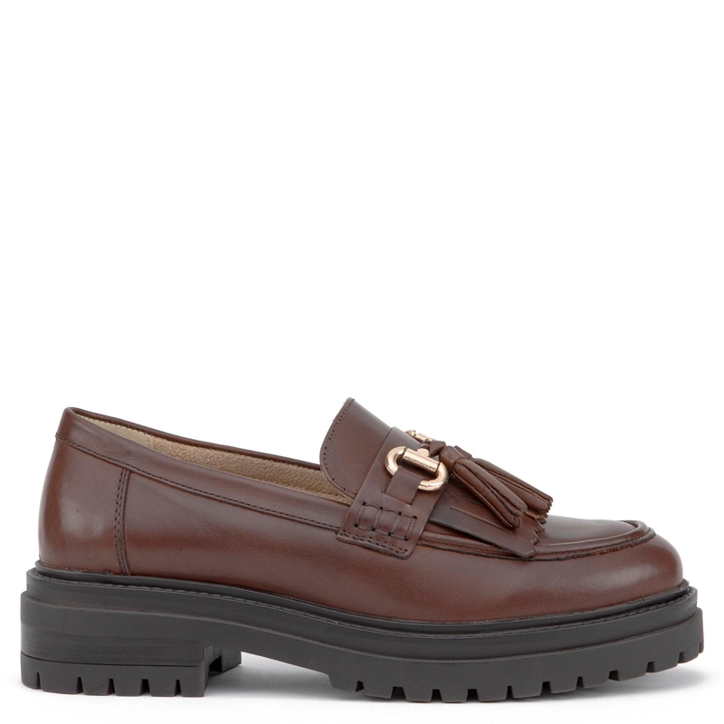 MOCASIN DE CUERO MUJER GACEL CHOCOLATE TIMOTHY - 1