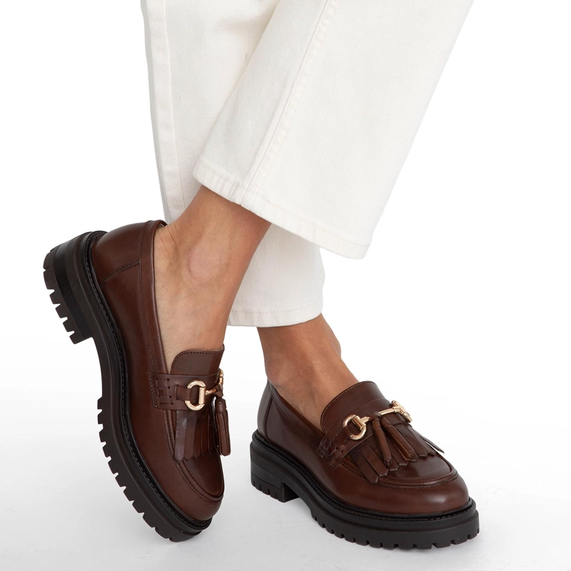 MOCASIN DE CUERO MUJER GACEL CHOCOLATE TIMOTHY - 2