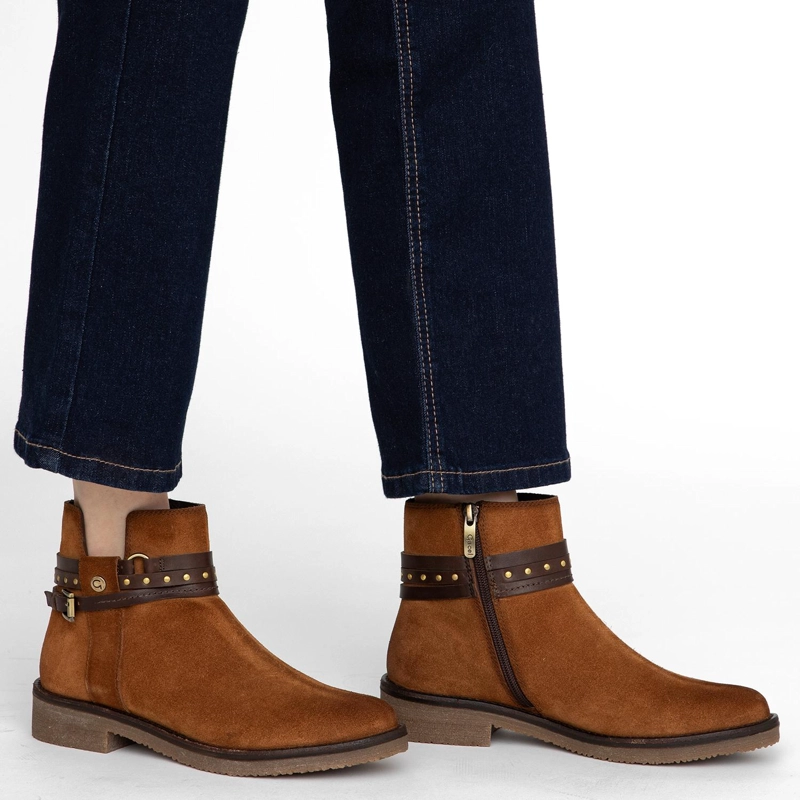 BOTIN DE CUERO MUJER GACEL TOSTADO NORA 0660943 - 2