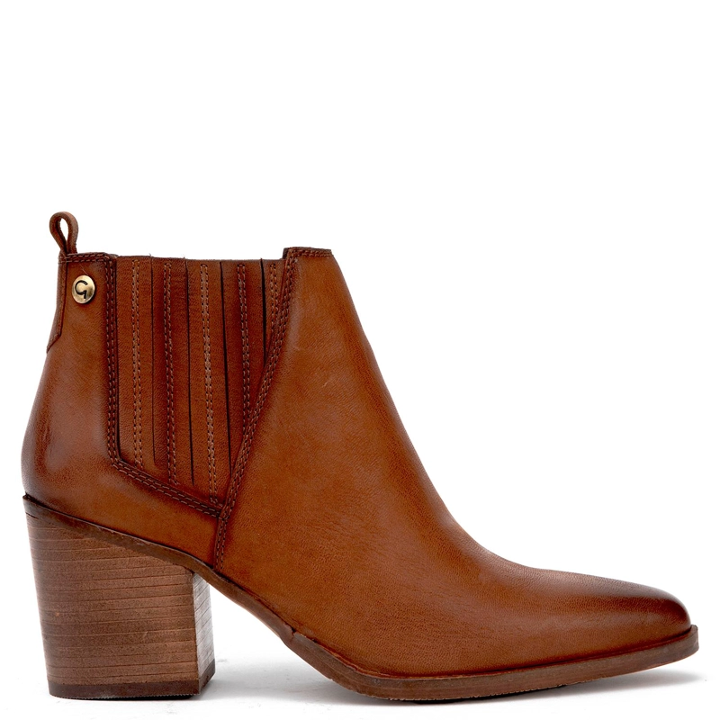 BOTIN DE CUERO MUJER GACEL TOSTADO BRUNA - 1