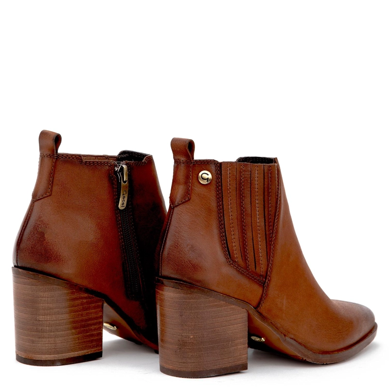 BOTIN DE CUERO MUJER GACEL TOSTADO BRUNA - 5