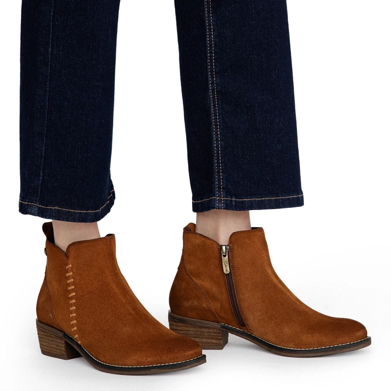 BOTIN DE CUERO MUJER GACEL TOSTADO GINA 0660803 - 2