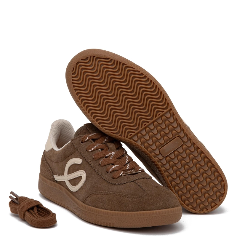 ZAPATILLA DE CUERO MUJER GACEL TAUPE MUNA 0660932 - 4