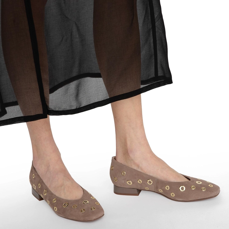 ZAPATO DE CUERO MUJER GACEL TAUPE LANA - 2