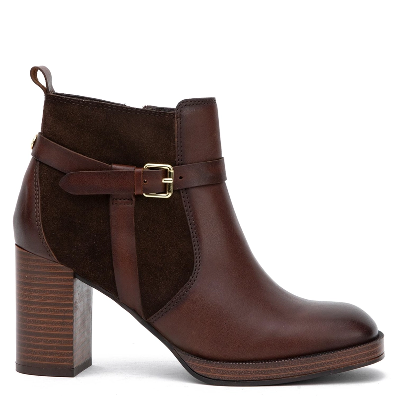 BOTIN DE CUERO MUJER GACEL CHOCOLATE JUANA - 1
