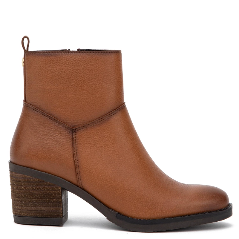 BOTIN DE CUERO MUJER GACEL CAMEL PIERA - 1