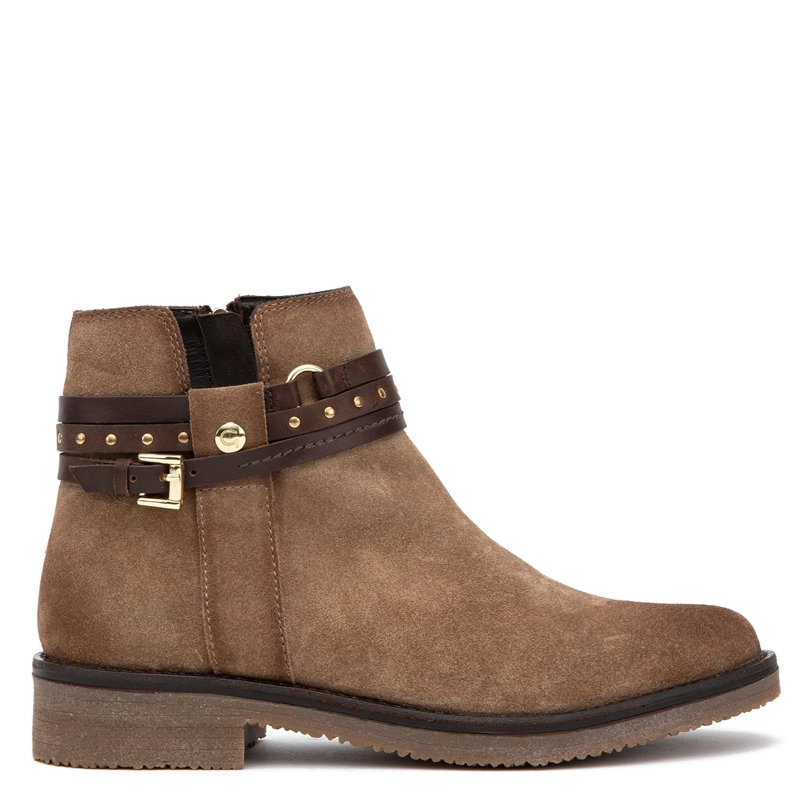 BOTIN DE CUERO MUJER GACEL TAUPE NORA - 1