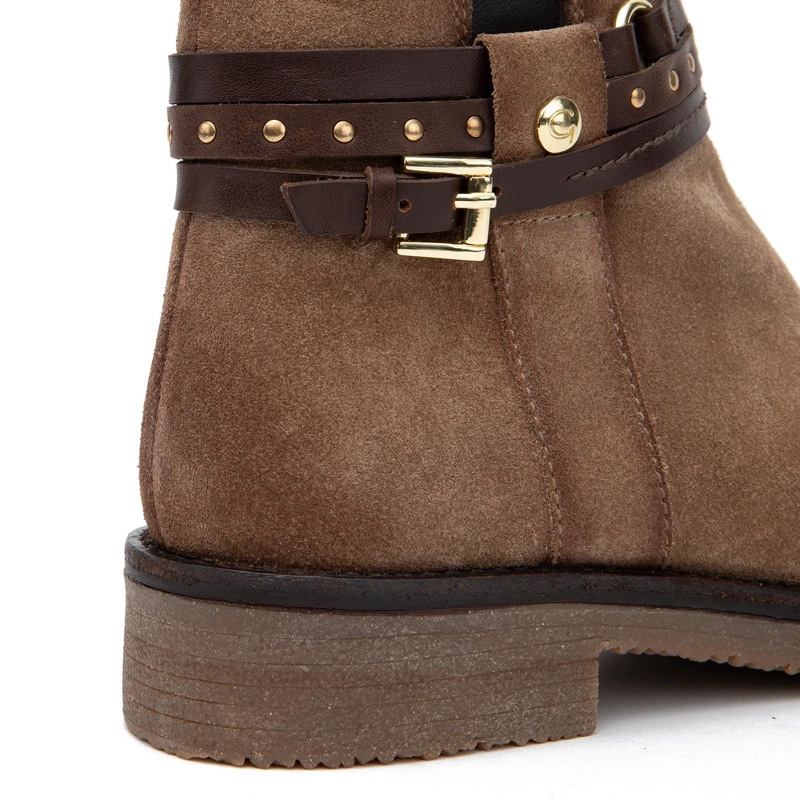 BOTIN DE CUERO MUJER GACEL TAUPE NORA - 4