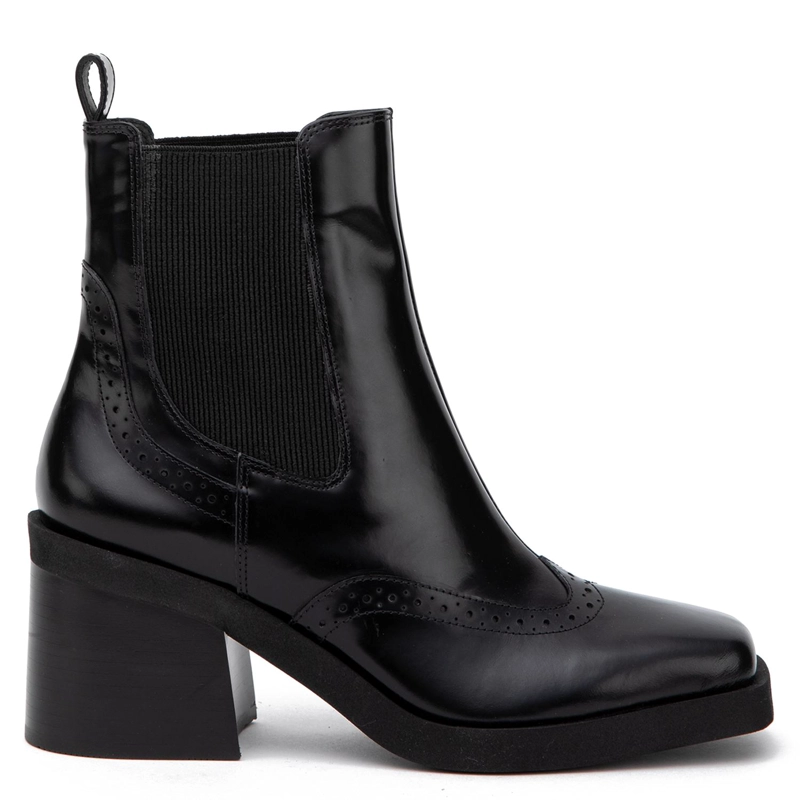 BOTIN DE CUERO MUJER GACEL NEGRO DARCY - 1