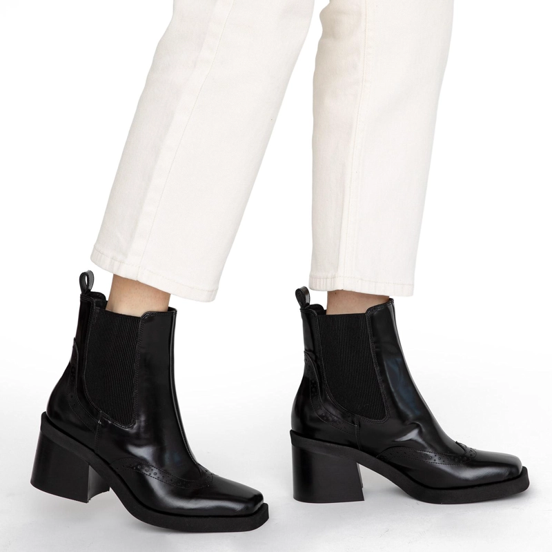 BOTIN DE CUERO MUJER GACEL NEGRO DARCY - 2