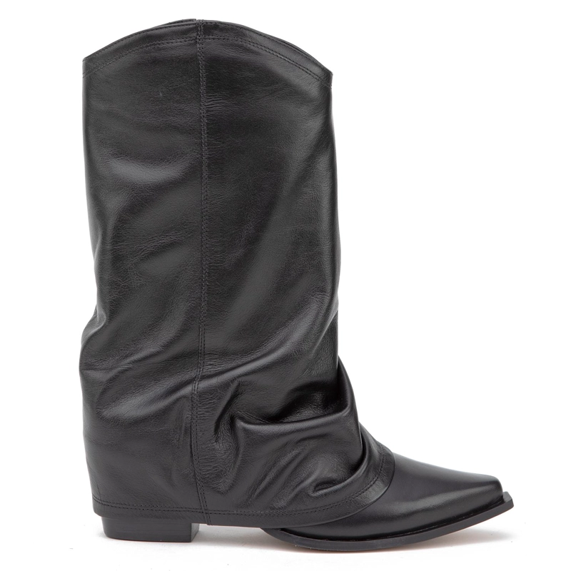 BOTA DE CUERO MUJER GACEL NEGRO DIXIE - 1
