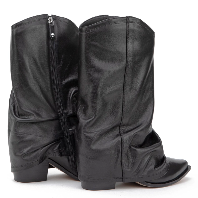 BOTA DE CUERO MUJER GACEL NEGRO DIXIE - 5