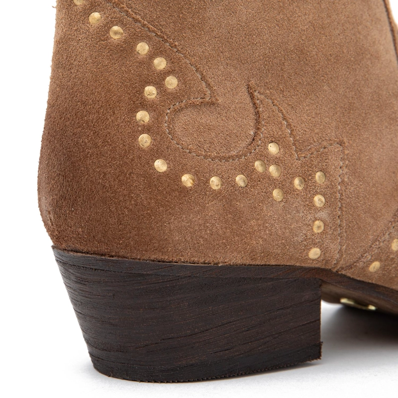 BOTIN DE CUERO MUJER GACEL BEIGE ASHLEY - 4