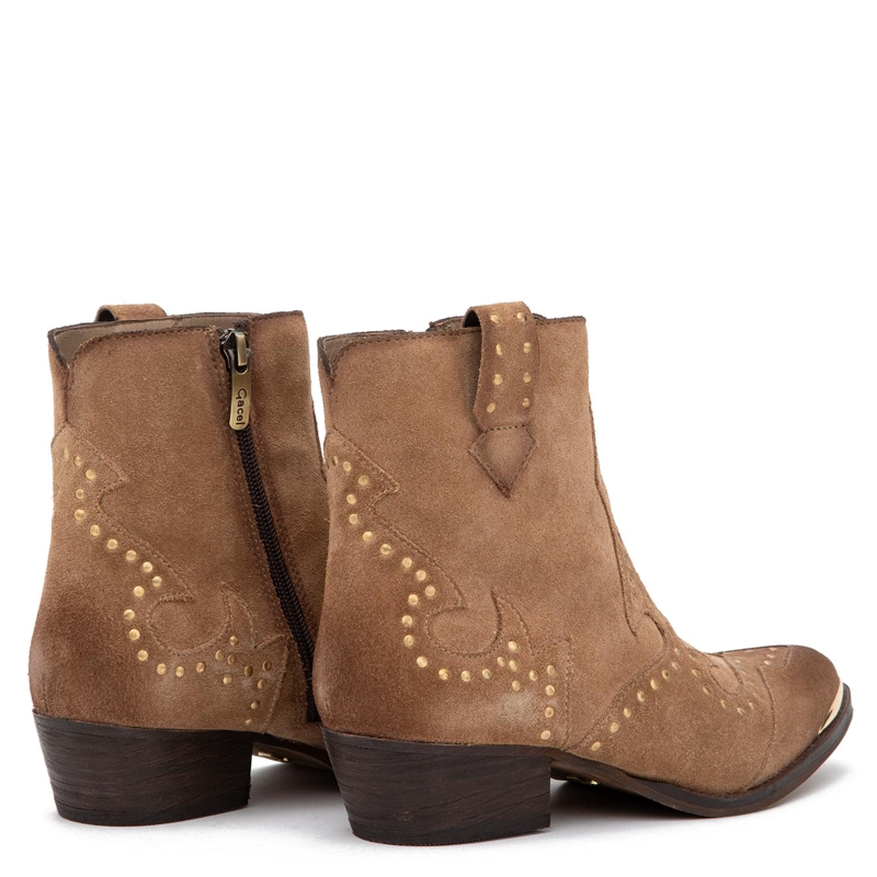 BOTIN DE CUERO MUJER GACEL BEIGE ASHLEY - 5