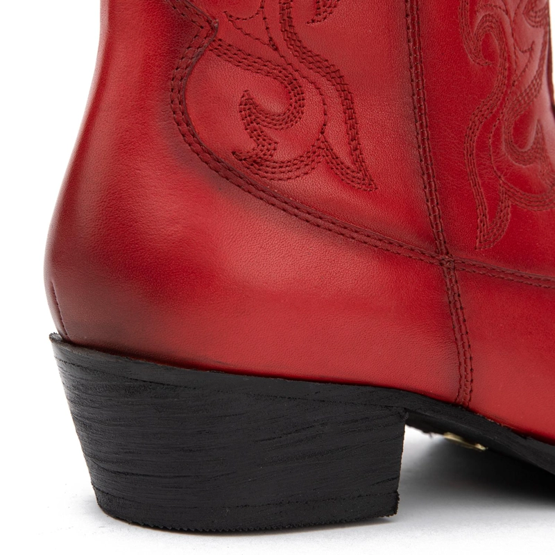 BOTIN DE CUERO MUJER GACEL ROJO ASHLEY - 4