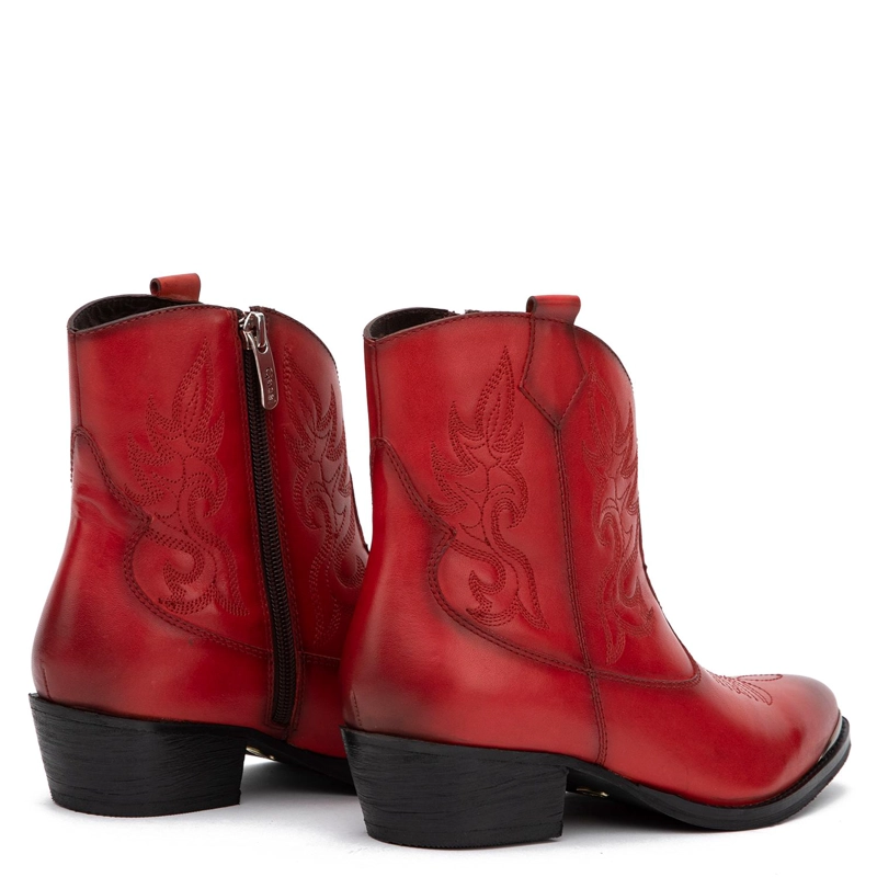 BOTIN DE CUERO MUJER GACEL ROJO ASHLEY - 5