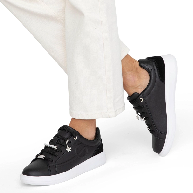ZAPATILLA DE CUERO MUJER GACEL NEGRO ROSALIA - 2