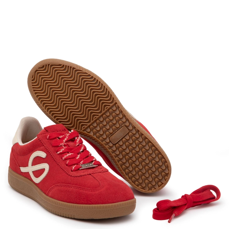 ZAPATILLA DE CUERO MUJER GACEL ROJO MUNA 0660933 - 4