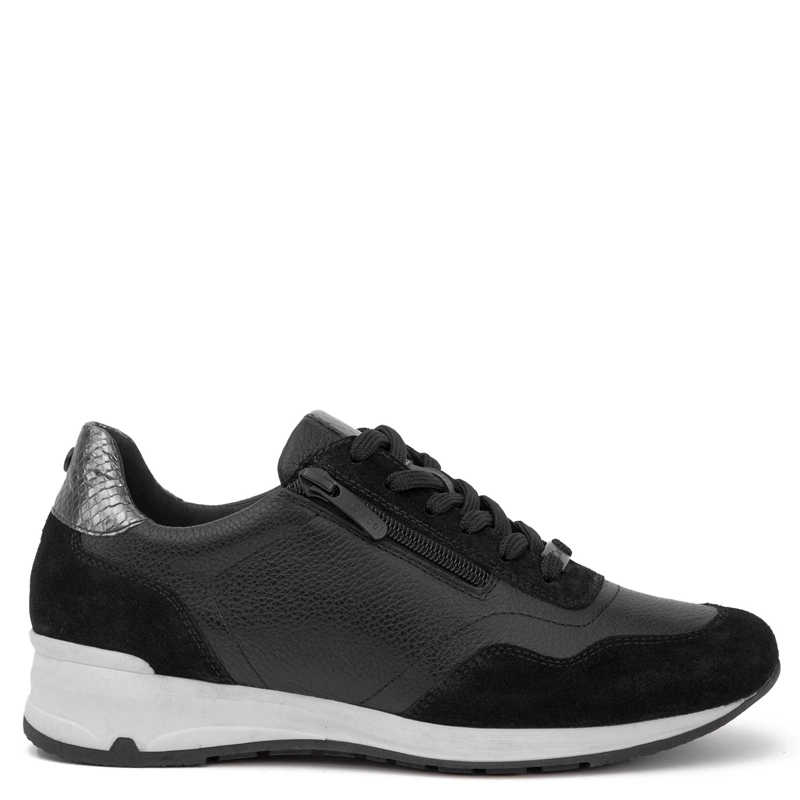ZAPATILLA DE CUERO MUJER GACEL NEGRO VENUS 0661040 - 1