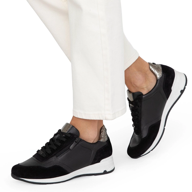 ZAPATILLA DE CUERO MUJER GACEL NEGRO VENUS 0661040 - 2