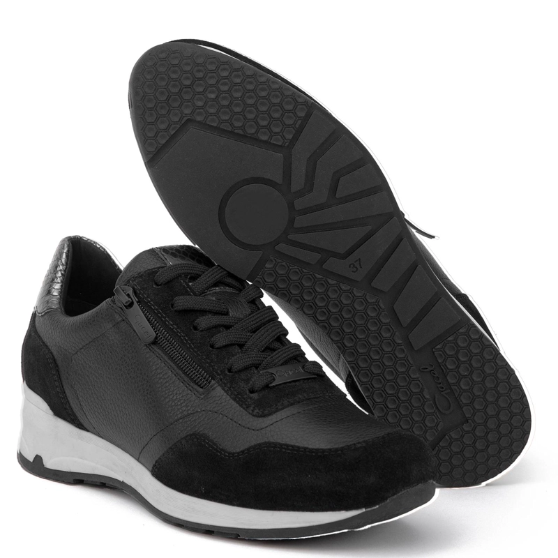 ZAPATILLA DE CUERO MUJER GACEL NEGRO VENUS 0661040 - 4