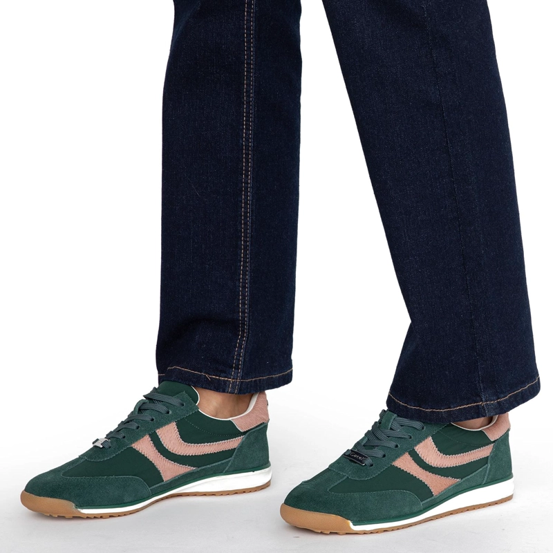 ZAPATILLA DE CUERO MUJER GACEL VERDE INNA 0660834 - 2