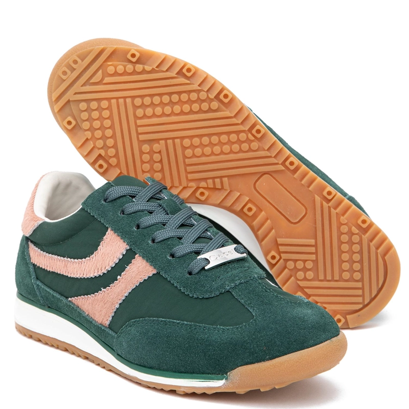 ZAPATILLA DE CUERO MUJER GACEL VERDE INNA 0660834 - 4