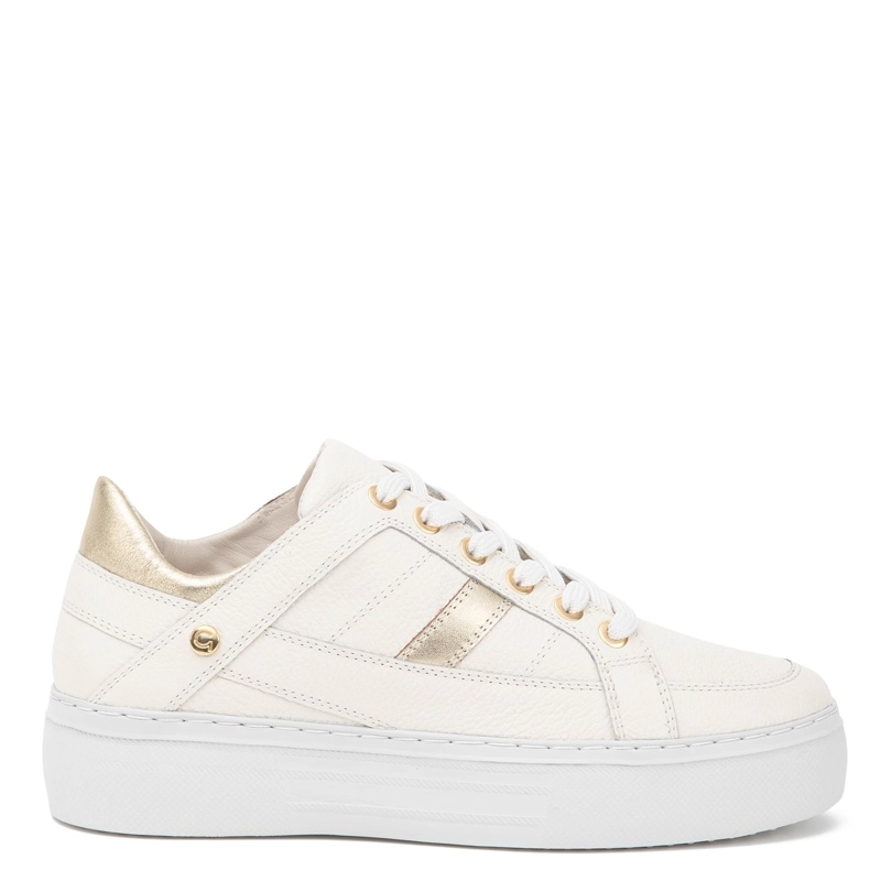ZAPATILLA DE CUERO MUJER GACEL OFF WHITE REGINA - 1