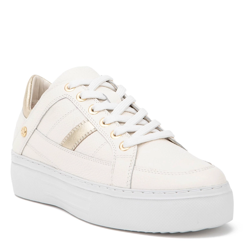 ZAPATILLA DE CUERO MUJER GACEL OFF WHITE REGINA - 3